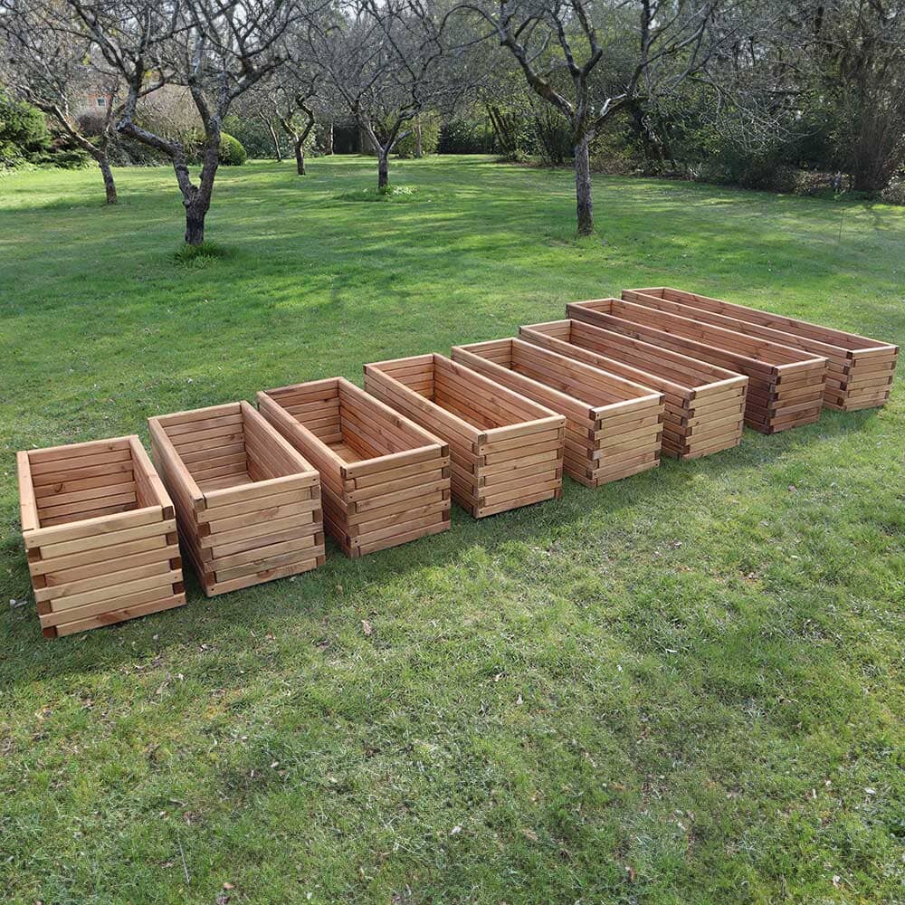 cybertet Raised Pine Wooden Trough Planter with Feet